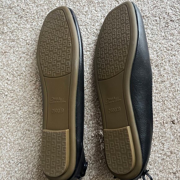 Black Leather Ballet Flats Women's U.S. Size 8.5 - Picture 2 of 3